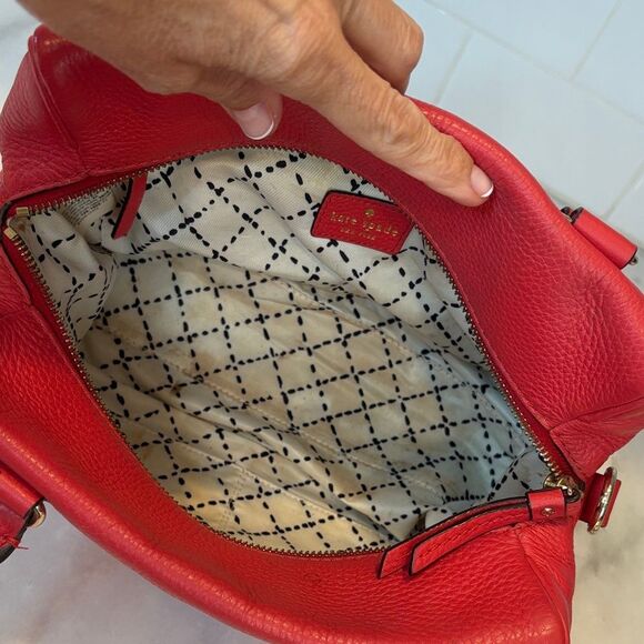 Kate Spade Bag Purse Handbag Leather Grand Park Hadlen Pebbled Crossbody Satchel - Picture 12 of 16